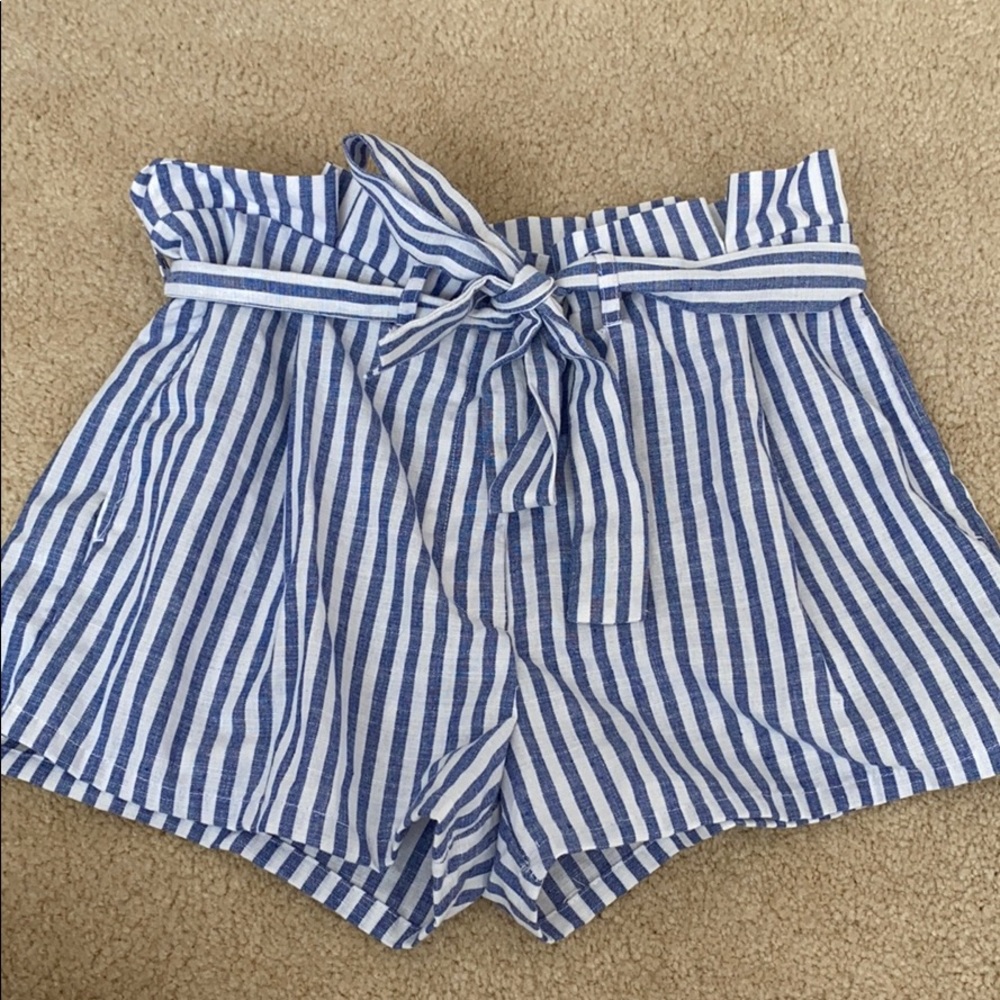 Blue and White striped shorts